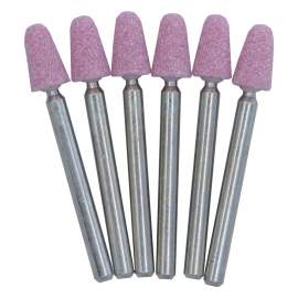 1/4" (D) x 3/8"(T), B44, Vitrified Aluminum Oxide Mounted Points, Abrasive, Tree End, 6 Pcs, Made In Taiwan