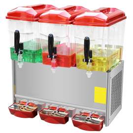 Triple 5 Gal Tanks Commercial Cooling Beverage Dispenser Red Color
