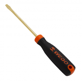 WEDO Non-Sparking Slotted Screwdriver, Spark-free Safety Flat-head Screwdriver, Beryllium Copper, Non-Magnetic, 5.5Inch, 4.5 * 50mm
