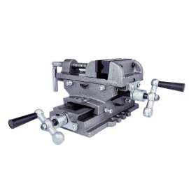 4", Cross Vise, 2-Axis Travel Cross Vise, Jaw Opening 3-15/16",  Jaw Depth 1-7/16", Drill Press Vise, Made In Taiwan