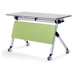 48" x 24" Mobile Folding Flip Top Training Table With Modesty Panel