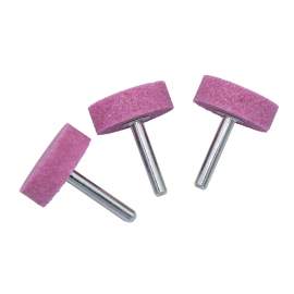 1-1/2" (D) x 1/2 (T), W236, Cylinder End, Vitrified Aluminum Oxide Mounted Points, Abrasive, 3 Pcs, Made In Taiwan