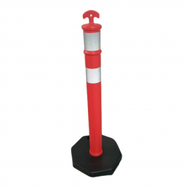 45" Delineator Post With T-top and HI Collars  Heavy Black Base