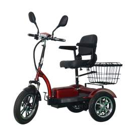 3-wheel Mobility Scooter with Large Capacity for the Elderly and Adults Red Foldable Armrest Travel Scooter