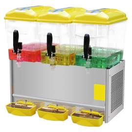 Triple 5 Gal Tanks Commercial Cooling Beverage Dispenser Yellow Color