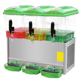 Triple 5 Gal Tanks Commercial Cooling Beverage Dispenser Green Color