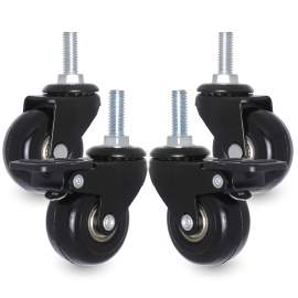 2" Caster Wheels Set of 4, No Noise Locking Casters with Polyurethane