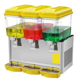 Triple 3 Gal Tanks Commercial Cooling Beverage Dispenser Yellow Color