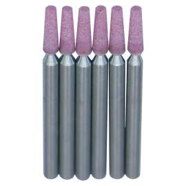 1/8" (D) x 3/8" (T),  B97, Tree End , Vitrified Aluminum Oxide Mounted Points, Abrasive, 6 Pcs, Made In Taiwan