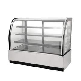 72 in. Curved Glass Refrigerated Bakery Display Case Three Adjustable Shelves
