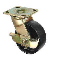 4" Heavy-Duty Swivel With Brake Plate Caster 1000 lb Load Rating