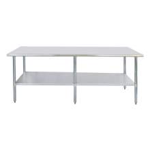 30" x 84" 18-Gauge 430 Stainless Steel Commercial Kitchen Work Table