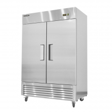 49 Cu.ft Double Solid Door Reach-In Commercial Refrigerator 54"W Cooler ETL Stainless Steel Restaurant Refrigerators DOE