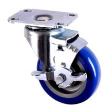 3-1/2" Light-Duty Swivel With Brake Plate Caster 250 Lb Load Rating