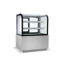 Commercial Bakery Display Case Curved Glass Stainless Steel Refrigerated Bakery Display Case