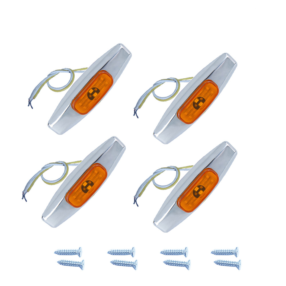 3-LED Side Marker Clearance Lights – Waterproof IP67, Amber/Red/White, 12-24V, Universal