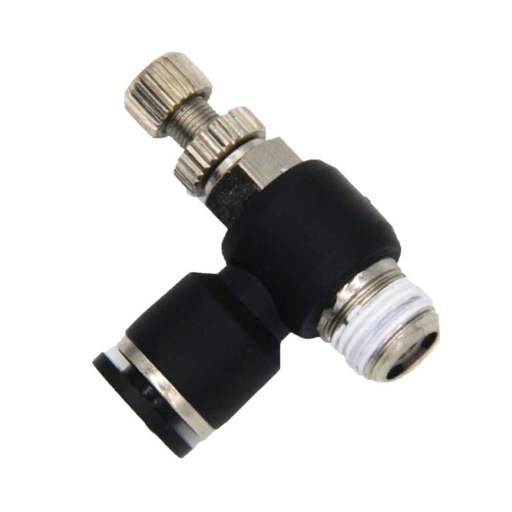 1/4" OD x 1/8" NPT Air Flow Speed Control One Touch Push in to Connect Elbow 