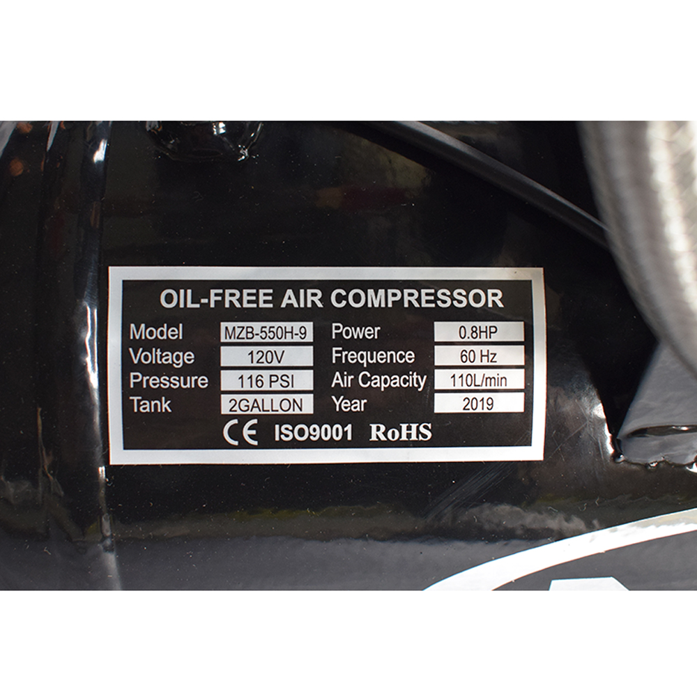 Bolton Tools Oil-free Portable Air Compressor 116 PSI 0.8 HP 3. 9
