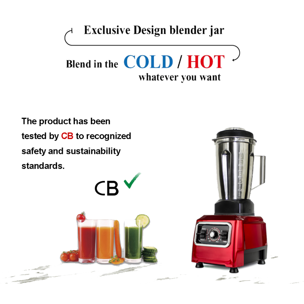 10 Speed Heavy-Duty Commercial Blender Equipped 304 Stainless