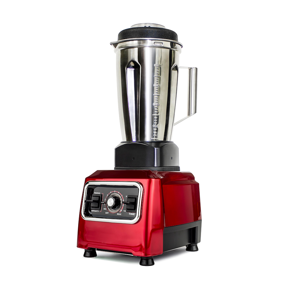 10 Speed Heavy-Duty Commercial Blender Equipped 304 Stainless Steel Jar  With LED Smart Time Set 35000 RPM 2HP 110 V Red Color