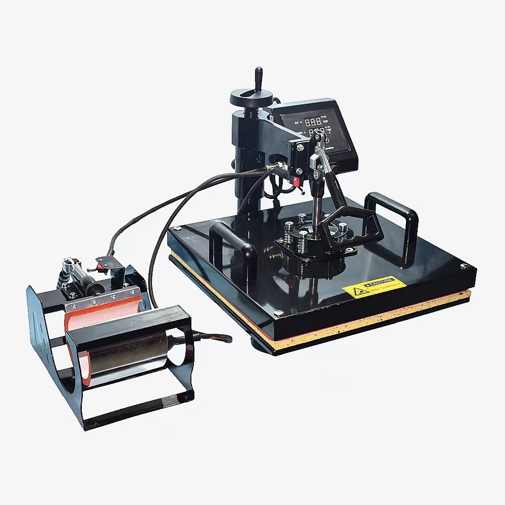 OIIEE Heat Press Machine 5 in 1 Combo Heat Press 15 x 15 Inch Heat Transfer  Machine 360-Degree Swing Away Digital Shirt Printing Multi-function Heat