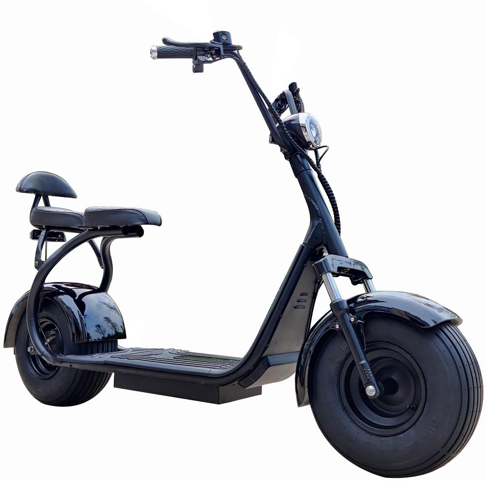 3000W Fat Tire Scooter 60V 20Ah Electric Scooter Front Suspenion Double Seat 18 x 9.5 inch Big Tyre Black Color
