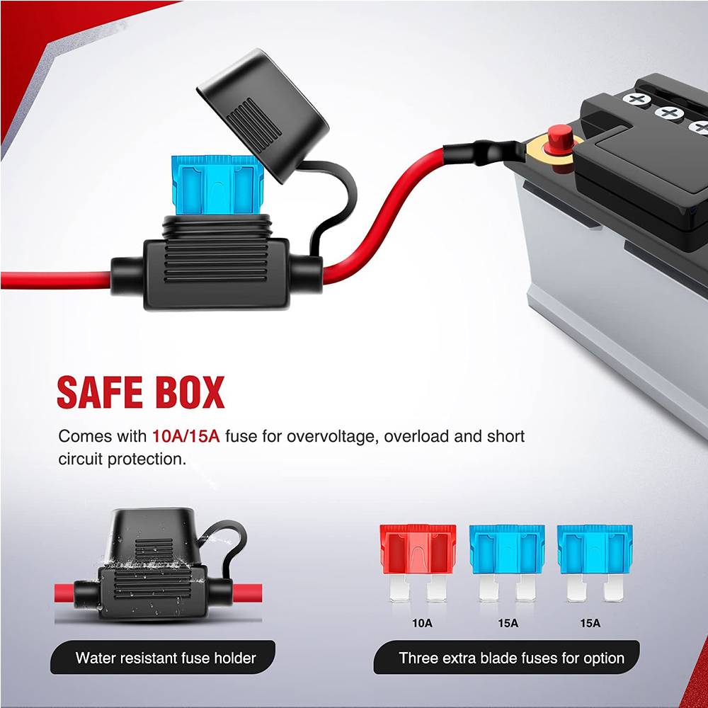 thumbnail image 2 of 2-Lead Wiring Harness With ON-OFF Rocker Switch For LED Light Bar – 12V-24V, 40A Relay, Up To 300W, Universal Fit 2 of 3