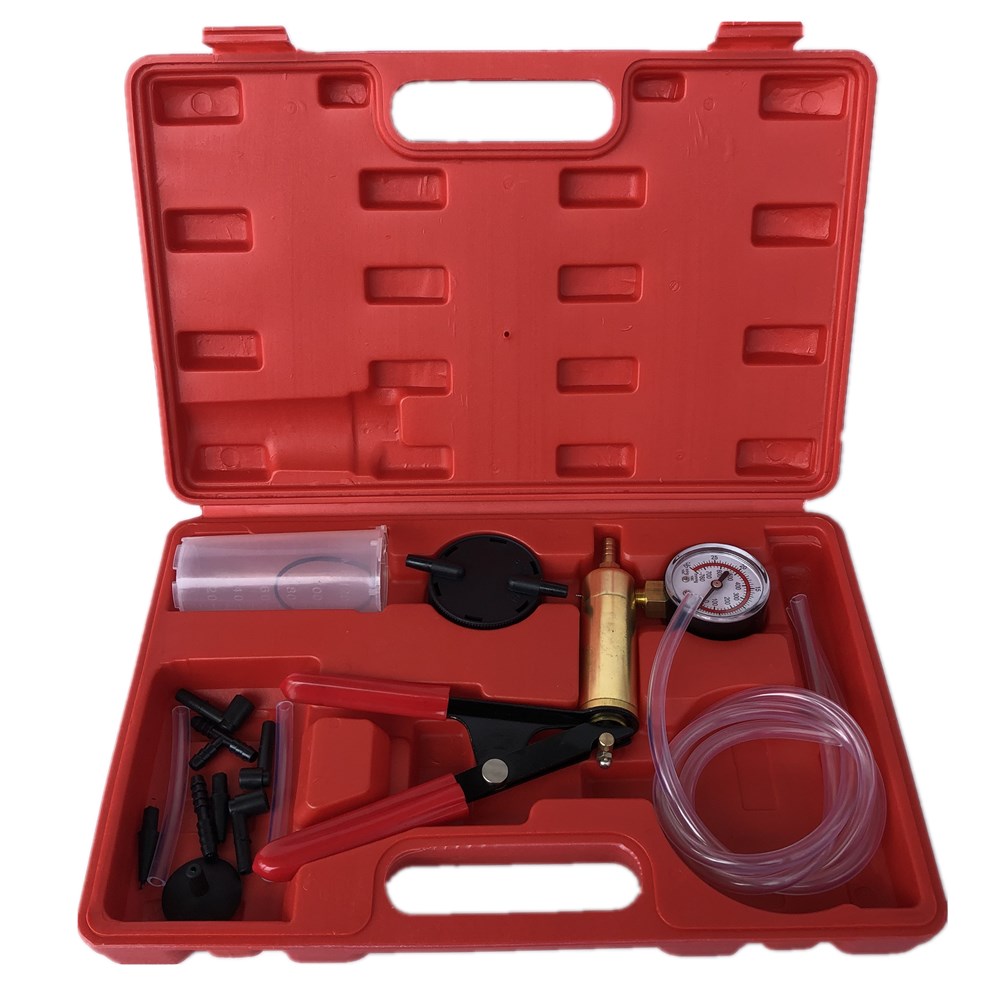 DASBET Hand Held Vacuum Pump Tester Set Vacuum Gauge and Brake Bleeder Kit for Automotive 