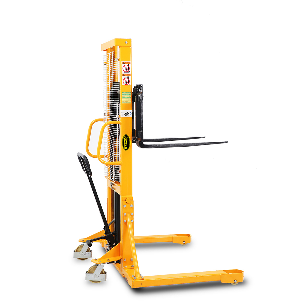 Tory Carrier Manual Forklift Pallet Stakcer 2200lbs Capacity 63Lift Height with Straddle Legs and Adjustable Forks 