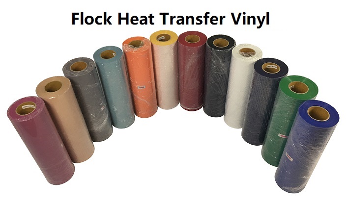 Golden Yellow flock heat transfer vinyl film Hot peel for advertising