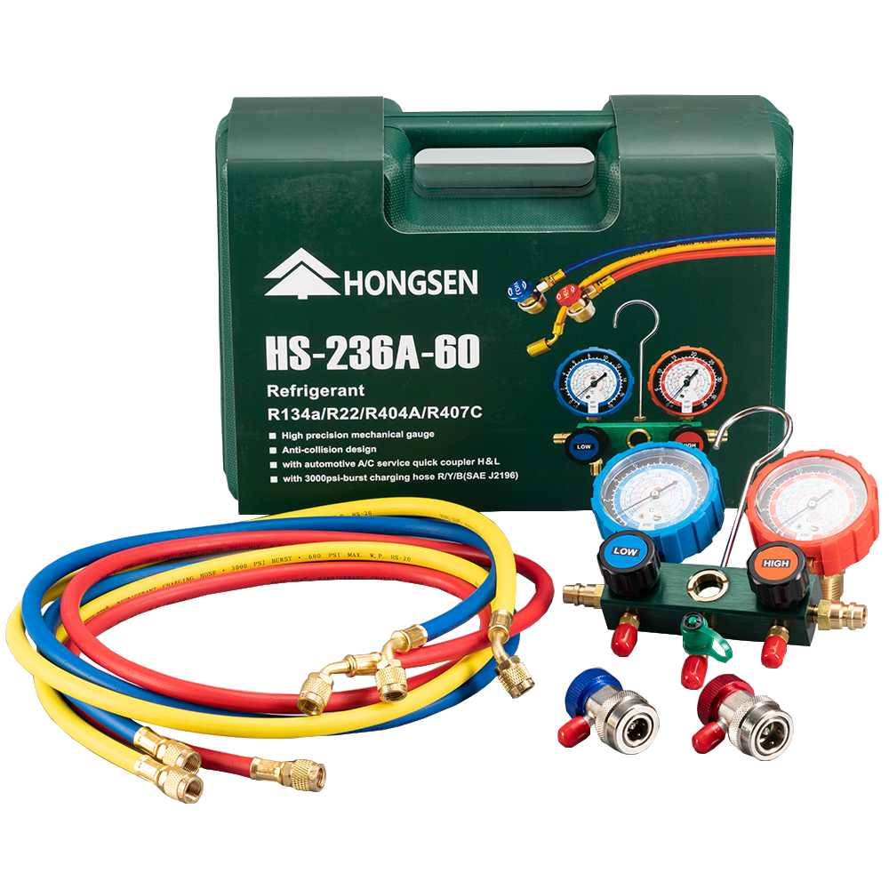 for sale online 3ft Hose, Can Tap Acme Quick Couplers Valve Adapter Core Tool Jifetor AC 3-Way Gauge Set Automatic Household HVAC Diagnostic Freon Charging Tool R12 R22 R404A R134A Refrigerant 