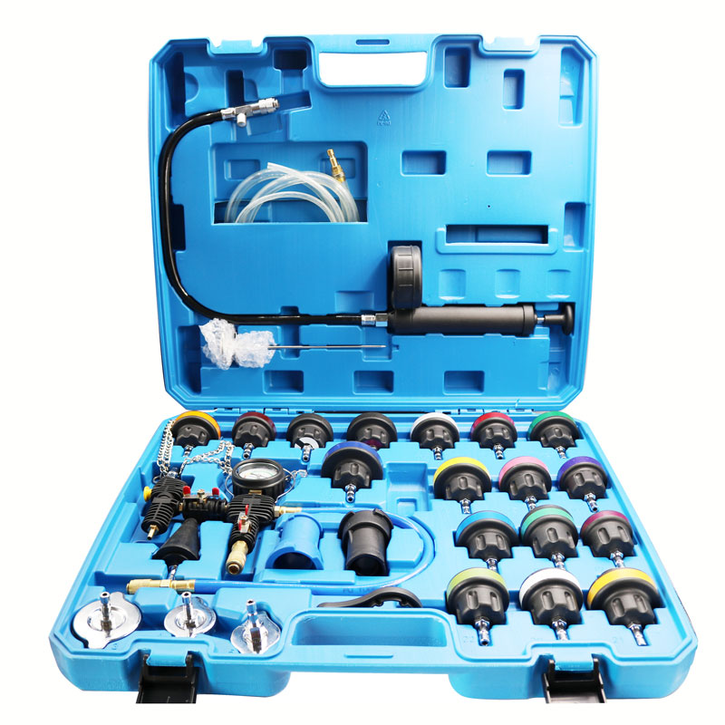 Ejoyous Pressure Detector Vacuum Cooling System Tester Master Tool Kit 18Pcs Water Tank Leak Cooling System Testing Kit Radiator Pressure Tester Set with Adapter and Connector Workshop Garage Tool