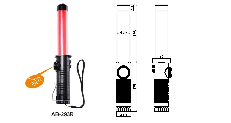 11.5" Traffic Wand With Whistle Multifunctional Traffic Wand 