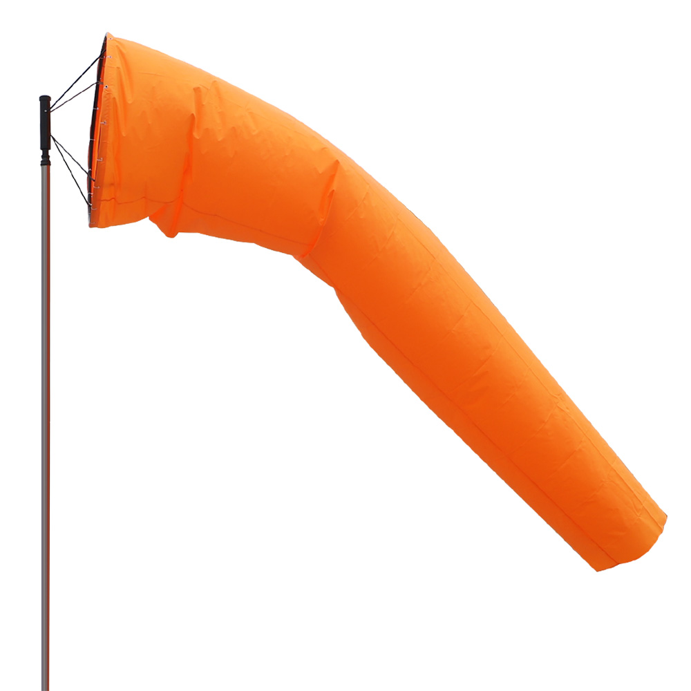 60" Airport Windsock Outdoor Bright Orange Wind Indicator Sock Reflective Belt 