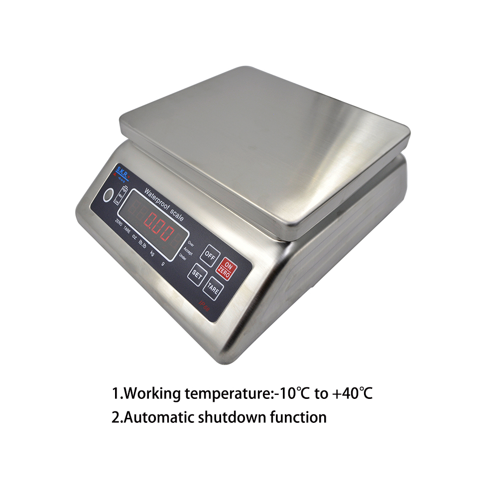 Water-proof Weighing Scale Red LED Digital Compact Top Scale IP68 Standard,  6.6lb/3kg x 0.001lb/0.5g